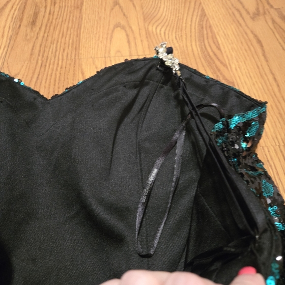 Alyce Jean De Lys Black Emerald Green Sequins Dress Mini Prom Formal Vintage 18 - Picture 6 of 16